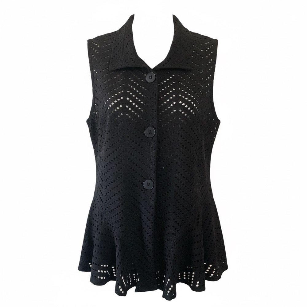 Joseph Ribkoff Black Resort Wear Sleeveless Top, Structured Collar ,Stretch